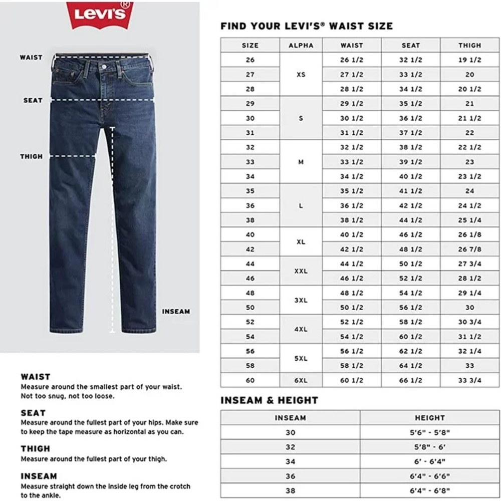🆕 Levi's Men's 505 Fit Jeans (Regular and Big & Tall) Regular 36W x 29L Roth - Picture 5 of 8